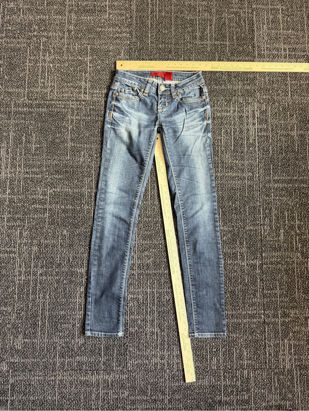 Zana Di Jeans Womens 3 Blue Denim Cotton Blend Low Rise Straight Five Pockets